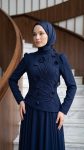 Çınar Özkan Kabartmalı Çiçek Detaylı Abiye Elbise-5204